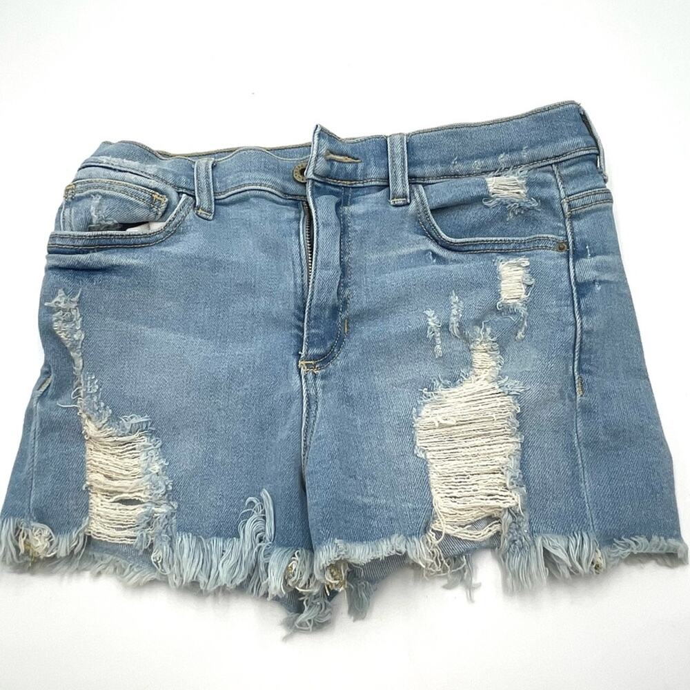 SNEAK PEEK women's distressed high-rise denim shorts size MEDIUM